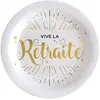 Assiettes jetables - VIVE RETRAITE - Blanc - 10 pièces