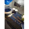 JOUR DE FETE Chemin de table 'Joyeux Anniversaire' Bleu Marine Métallisé