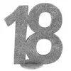 SANTEX CHIFFRE Anniversaire Vertical déco, 18 pailleté ARGENT