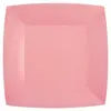 Santex feest bordjes vierkant - roze - 10x stuks - karton - 23 x 23 cm