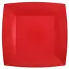 10 ASSIETTES CARTON BIO CARRÉES 23CM ROUGE- VAISSELLE DE FÊTE Rouge