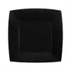Santex feest gebak/taart bordjes vierkant - zwart - 10x stuks - karton - 18 x 18 cm