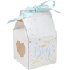 6 BALLOTINS BABY SHOWER BOY 4X4X4CM RUBAN BLEU Bleu