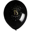Santex 8 BALLONS LATEX GE 18 ANS Ø23CM NOIR
