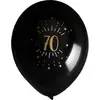 Santex verjaardag leeftijd ballonnen 70 jaar - 8x stuks - zwart/goud -...
