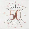 Santex Verjaardag feest servetten leeftijd - 10x - 50 jaar - rose goud...