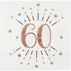 Santex Verjaardag feest servetten leeftijd - 10x - 60 jaar - rose goud...