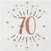 Santex Verjaardag feest servetten leeftijd - 10x - 70 jaar - rose goud...