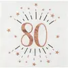 Santex Verjaardag feest servetten leeftijd - 10x7 - 80 jaar - rose gou...