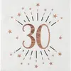 Santex Verjaardag feest servetten leeftijd - 10x - 30 jaar - rose goud...