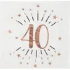 Santex Verjaardag feest servetten leeftijd - 10x - 40 jaar - rose goud...