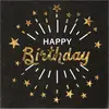 Santex Verjaardag feest servetten happy birthday - 10x - goud - 33 x 3...