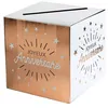 Tirelire urne joyeux anniversaire blanc et rose gold métallique (x1) R...