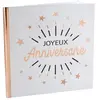 SANTEX Livre d'or joyeux anniversaire blanc et rose gold métallique (x1) REF/6651