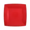 Assiettes - BIO - Carrées 18cm - Lot de 10 - Carton biodégradable - Couleur Rouge