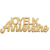 SANTEX 1 Paquet de 10 lettres en bois joyeux anniversaire or métal pour décoration - REF/7405