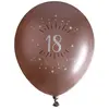 SANTEX Ballon élégant anniversaire 18 ans en latex de 30cm rose gold (x6) REF/7401
