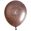 Santex verjaardag leeftijd ballonnen 50 jaar - 6x stuks - rosegoud - 3...