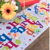 Multicolor Happy Birthday tafelloper 30 cm x 5 m.