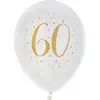 Ballons Joyeux Anniversaire 60 ans Blanc/or - Sachet de 8 - Ballon classique - Hélium