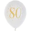 Santex Ballons - Joyeux Anniversaire - 80 ans - Blanc/or - Gonflables - 23 cm