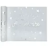 SANTEX Chemin de table intissé anniversaire blanc et argent 5m x 30 cm - Argent