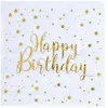 Santex Verjaardag feest servetten happy birthday - 20x - wit - 24 x 24...