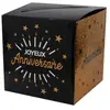SANTEX Tirelire urne Joyeux Anniversaire NOIRE ET DOREE métallique