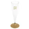 Santex Champagneglazen - 6x - 50 jaar - goud - herbruikbaar - verjaard...