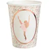 SANTEX - 10 kartonnen bekers ballerina 7,8 x 9,7 cm roségoud