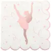 20 Serviettes papier ballerine 25 x 25 cm - Rose