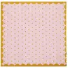 Serviette rose liseré et pois dorés x20