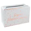 TIRELIRE CARTON ANNIVERSAIRE 24X16X10CM ROSE GOLD
