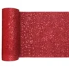 Santex Glitter Tafelloper smal op rol - rood - 18 x 500 cm - polyester