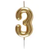 Bougie OR chiffre 3 or