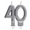 SANTEX REF/6931 -Décoration gâteau anniversaire avec bougie 40 ans arg...