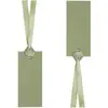 SANTEX Etiquette/Marque-place rectangle avec ruban vert Olive/Sauge (x12) REF/3312