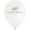 6 BALLONS COMMUNION LATEX 30CM BLANC OR