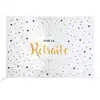 SANTEX Toile fond photo - Vive la Retraite - 210x150cm - Polyester - Décoration de fête - Intérieur