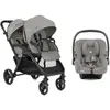 JOIE - Poussette DUO EVALITE double + I-SNUG 2 Pebble