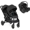JOIE - Poussette DUO EVALITE double + I-SNUG 2 Shale