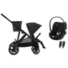 CYBEX - Poussette Duo GAZELLE S Noire Moon Black +  CLOUD G i-Size Magic Black