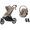 CYBEX - Poussette Duo Avi Spin Almond Beige Cloud G3 I-size Plus Almon...