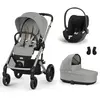CYBEX - POUSSETTE TRIO Balios S Lux SLV + Nacelle Stone Grey + Cloud T...