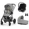CYBEX - POUSSETTE TRIO Balios S Lux SLV Stone Grey + Aton B2 + Nacelle...