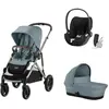 CYBEX - Poussette Trio Gazelle S Tpe Nacelle Stormy Blue Cloud T Sepia...