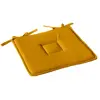 HOME MAISON Galette plate unie avec passepoil et nouettes - Moutarde - 40 x 40 cm