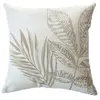 Coussin carré motif nature épuré Ecru 40x40 cm
