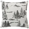 Coussin déhoussable 40 x 40 cm coton recyclé chambray esprit montagne ...