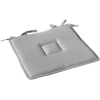 HOME MAISON Galette plate unie avec passepoil et nouettes - Gris - 40 x 40 cm